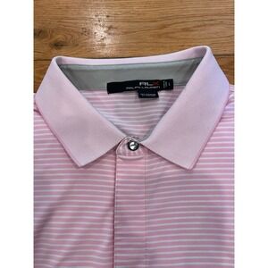 Ralph Lauren RLX Mens‎ Pink Striped Golf Polo Size Large